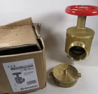 Giacomini A56Y005 A56 Angle Fire Hose Valve 2 1/2" NPT x 2 1/2" NST Brass w/ Cap