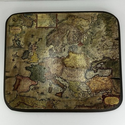 Vintage Wood Beveled Edge Map Of Europe On Pine Wood 13  x 11.5 