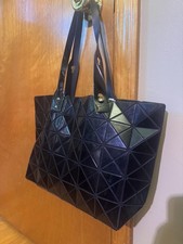 Issey Miyake Black Patent Bao Bao Prism Carton Bag Vinyl Top Handle Purse EUC