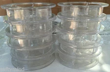 Brand new "15" Clear Plastic Spools for Wire, Fishing Line, ribbon, String, Tape