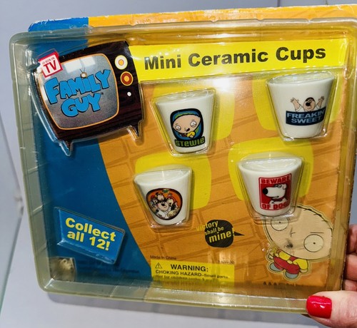 NEW ~ 2005 FAMILY GUY Miniature Ceramic 1.25" mini MUG CUP Set FREAKIN' SWEET - Picture 4 of 12