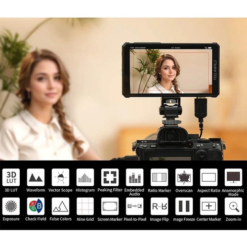 FEELWORLD PS6 5.5" IPS FHD1920x1080 Camera Field Monitor OLED TouchScreen 4K HDM - Picture 6 of 6