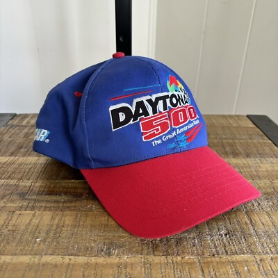 Vintage Daytona 500 Snapback Hat Cap Nascar Y2K Blue Red One Size Head Start