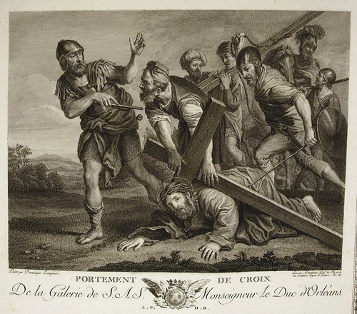 Domenico ZAMPIERI Portement de Croix Gravure ENRIQUEZ Ed Couché 1786 Biblique