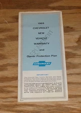 Original 1969 Chevrolet Car Owner Protection Plan & Vehicle Warranty Corvette