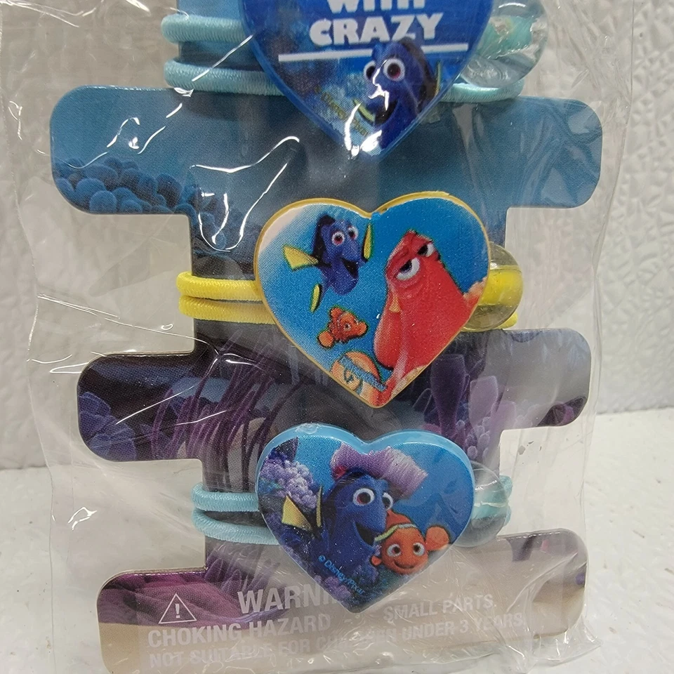 Ponis/corbatas de pelo para niñas Disney Pixar Finding Dory 12 un. Corazones de pez Nemo Foto 4 de 4