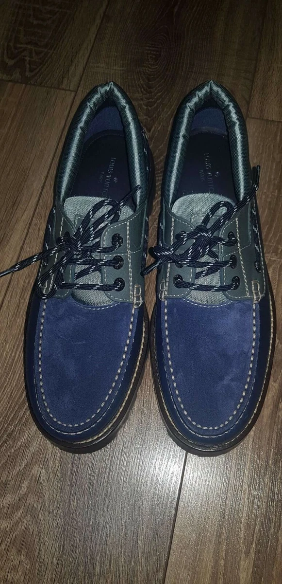 Louis Vuitton Men's Blue Suede/Leather Lace Up Shoes Size 7