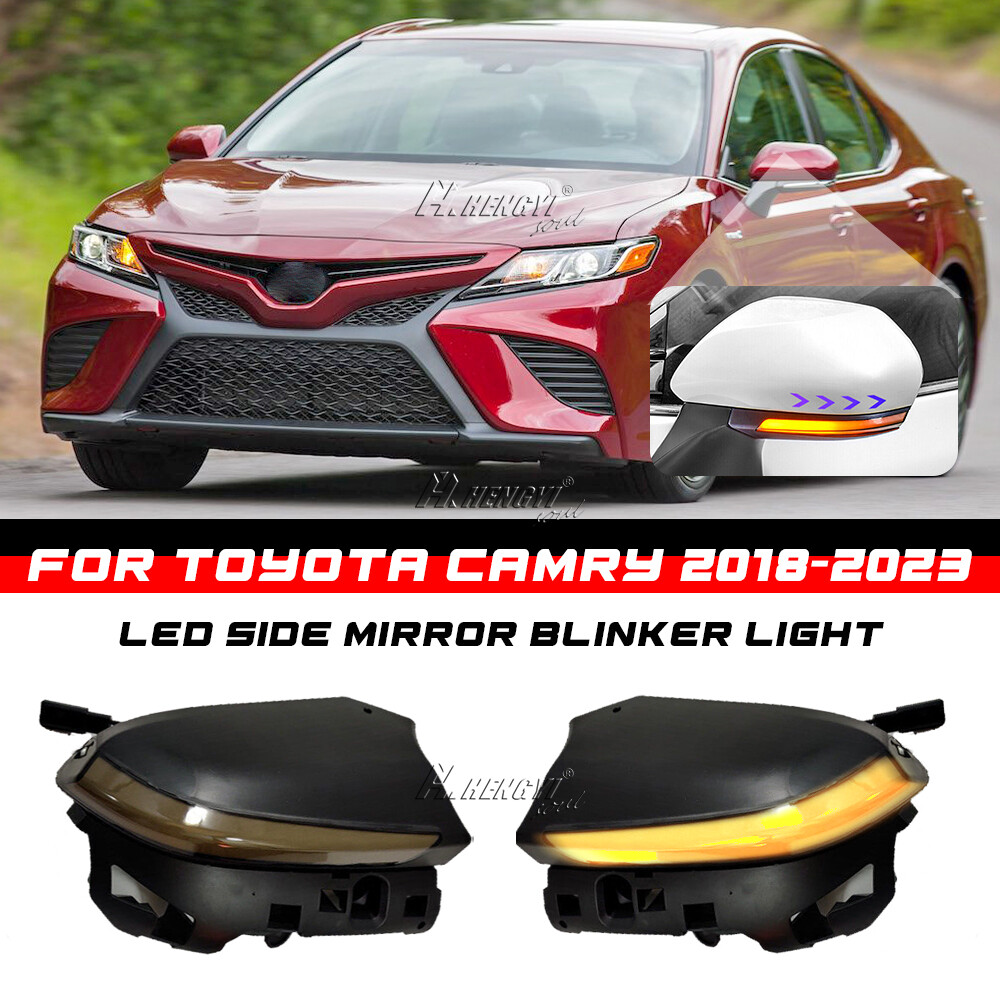 Black Dynamic Wing Side Mirror Light Turn Signal Lamp For Toyota Camry 2018-2023