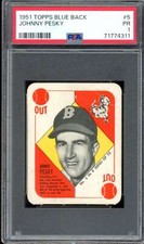 1951 Topps Blue Back #5 Johnny Pesky PSA 1 Red Sox  (4311)