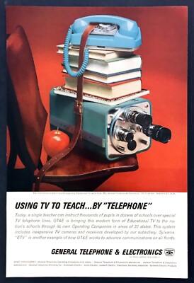 1963 GT&E Using TV to Teach by Special Video Telephone photo vintage print ad