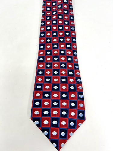 Pfizer Mens Navy & Red Viagra Necktie Geometric 58"x3.75” Prescription Medical