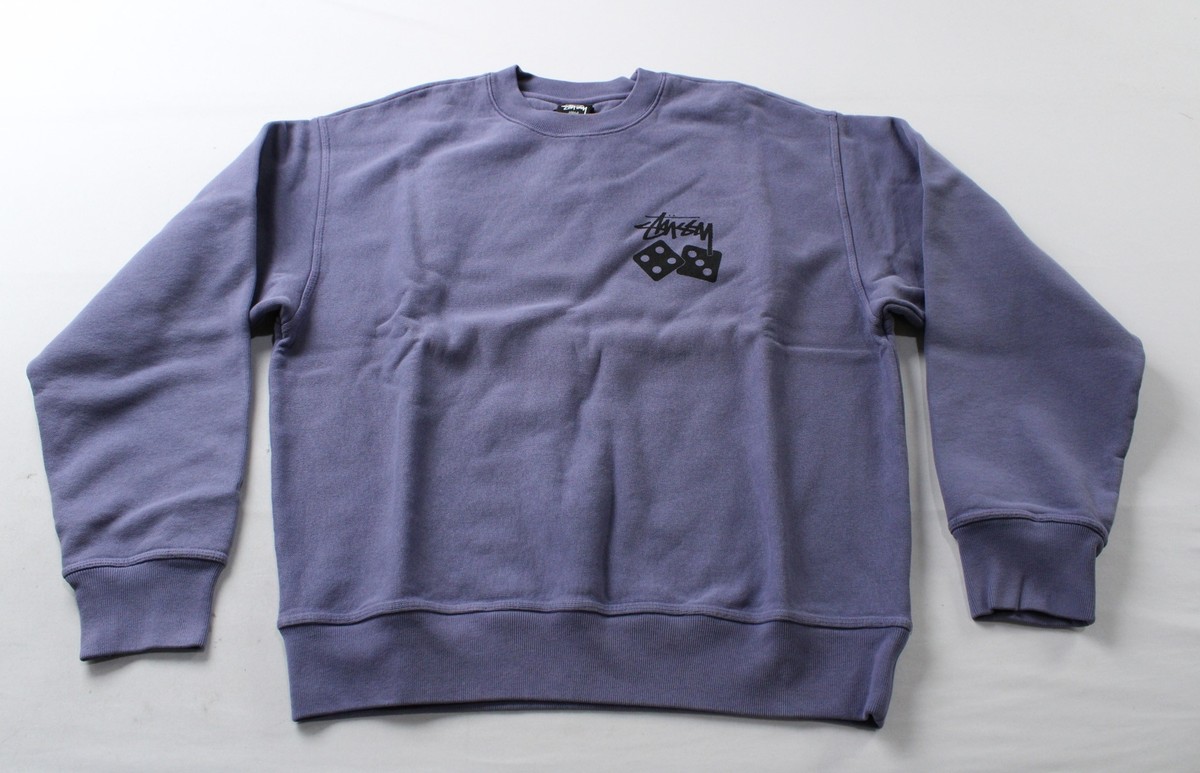 Stussy Men's Dice Pigment Dyed Crew Neck Pullover Sweatshirt