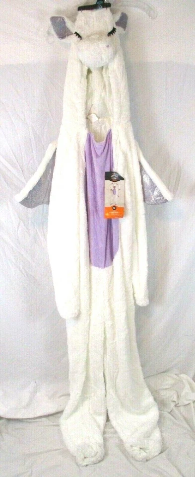 Disfraz de felpa unicornio con capucha talla adulto mediano Hyde and Eek Halloween blanco HW6 Foto 2 de 4