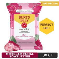 Burt's Bees Micellar Facial Towelettes With Rose Water - 30 Ct