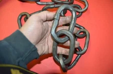 Rain Chain, Wrought Iron, 3/8" hammered bar, 4" links made by Blacksmiths in USA