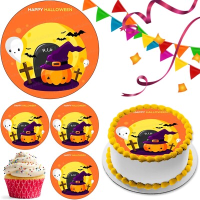 Halloween Kürbis Tortenaufleger Party Deko essbar Geburtstag Geschenk Feier