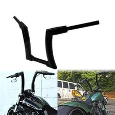 Black 12" Ape Hanger Handlebar 1.25" Rise For Harley Dyna Street Fat Bob 00-2020