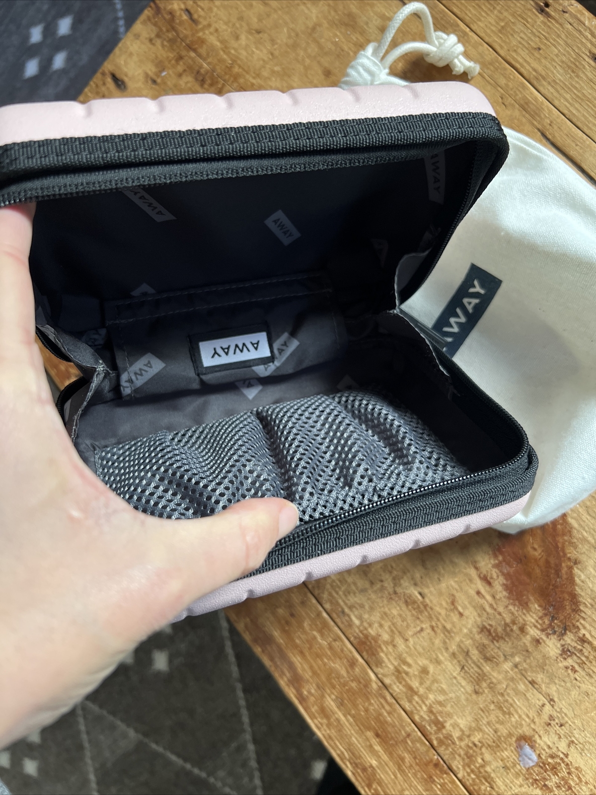 AWAY Travel The Mini Suitcase Travel Case in Blush Pink CUSTOM HAND PAINTED Mom