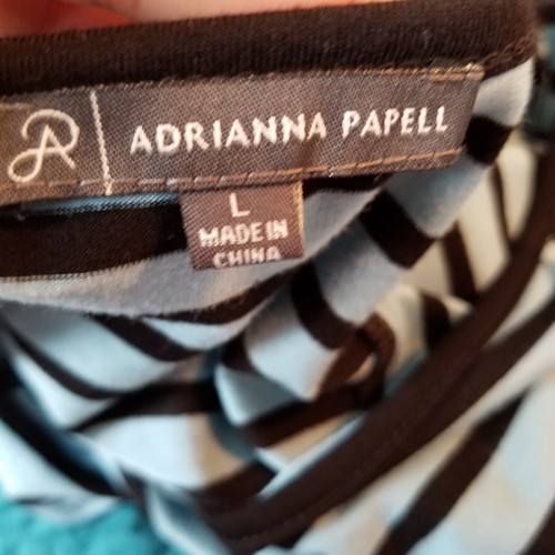 ADRIANNA PAPEL TOP CYANBLAU UND SCHWARZ GESTREIFT FLEDERMAUSÄRMEL LARGE *S74 - Bild 4 von 4