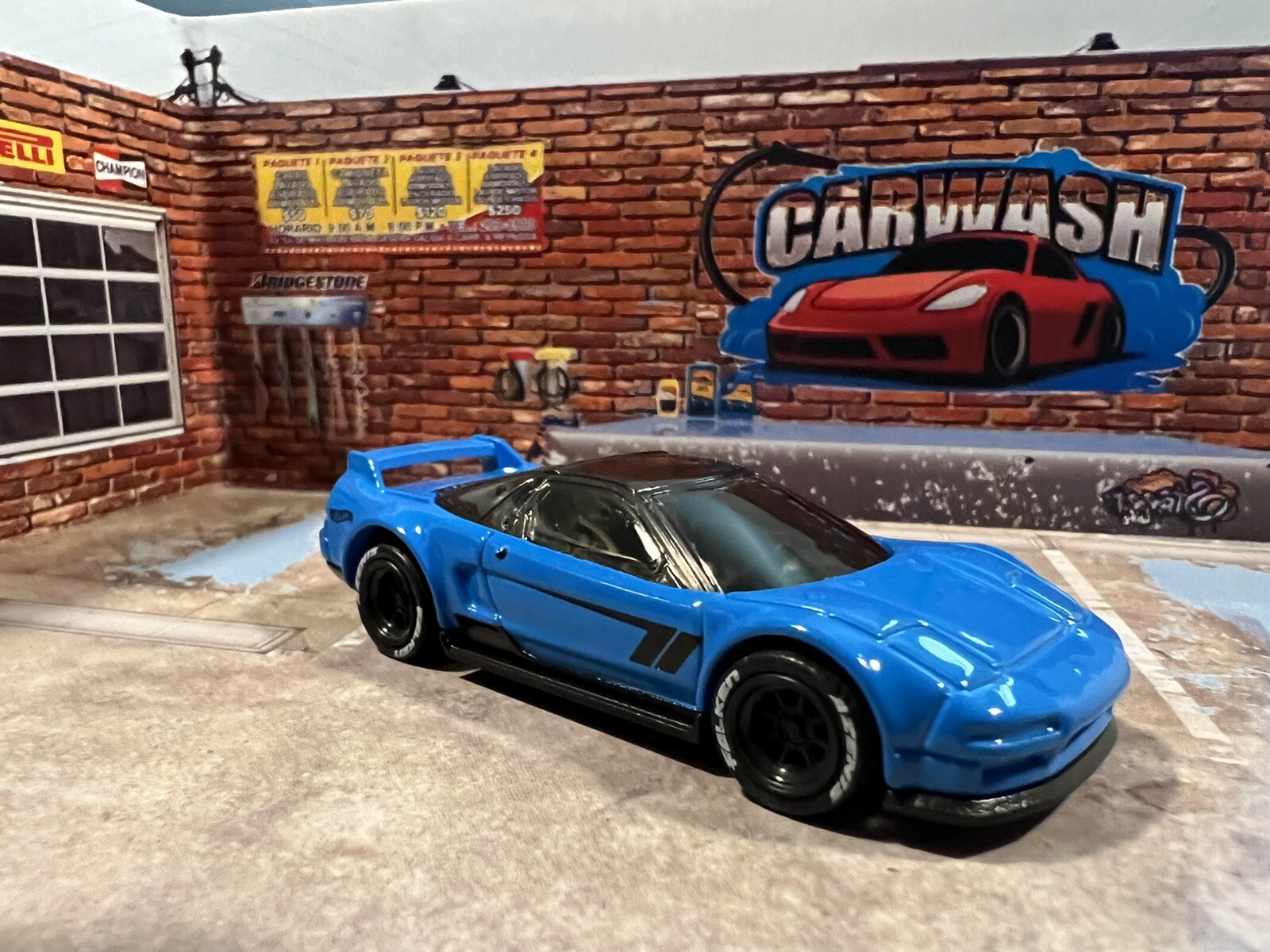2022 Hot Wheels '90 Acura NSX (blue) w/Real Riders Choose CUSTOM Wheels