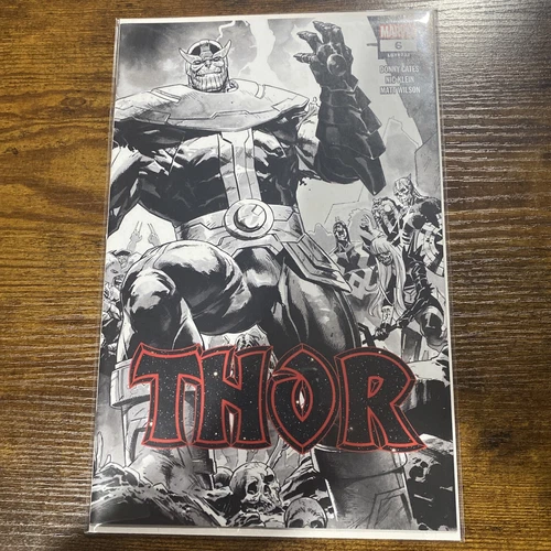 THOR #6 * NM+ * 2ND PRINT SKETCH B&W VARIANT 1:50 1ST THANOS INFINITY HAMMER 🔥