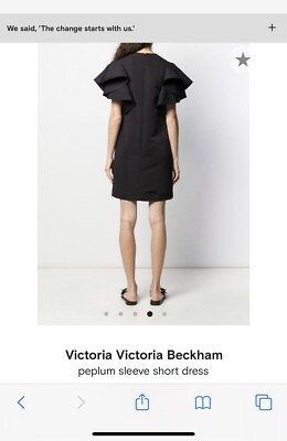 victoria beckham peplum dress NWT* Victoria Victoria Beckham Peplum Sleeve Mini Dress- Black Size 2 (6UK)