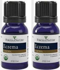 Lot of 2 Forces of Nature Organic Eczema Control  11 ml + 11ml New in Box 2 PACK