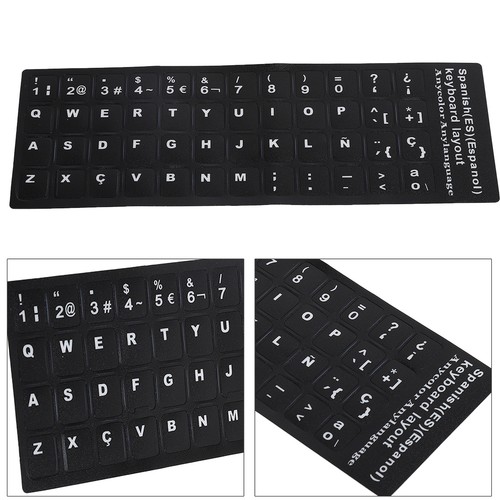 Keyboard Sticker Spanish Waterproof Black Background For 10In To 17In Laptop HEN - Picture 5 of 24