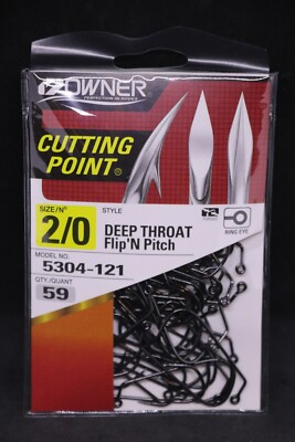 Owner 5304-121 60° Deep Throat Wide Gap Jig Hooks - Size 2/0 Pro Pack of 59