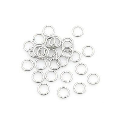 304 Edelstahl offene Biegeringe silber rund 0,8 x 5 mm Packung mit 110+