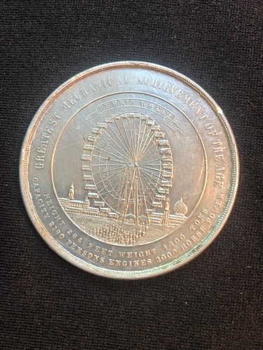 1893 Columbian Exposition, Ferris Wheel Medal, So Called Dollar HK170 - Picture 3 of 6