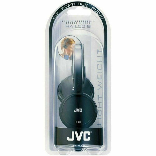 JVC Foldable Headphones Flats Light Weight Stereo Headphones Black JVC HAL50 4975769317057