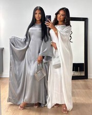 Abaya Farasha Robe Kaftan Prayer Dress Muslim Women Batwing Sleeve Islamic Robe