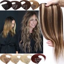 Clearance 100 Remy Human Hair Extensions Clip In Double Weft Full Head Brown us