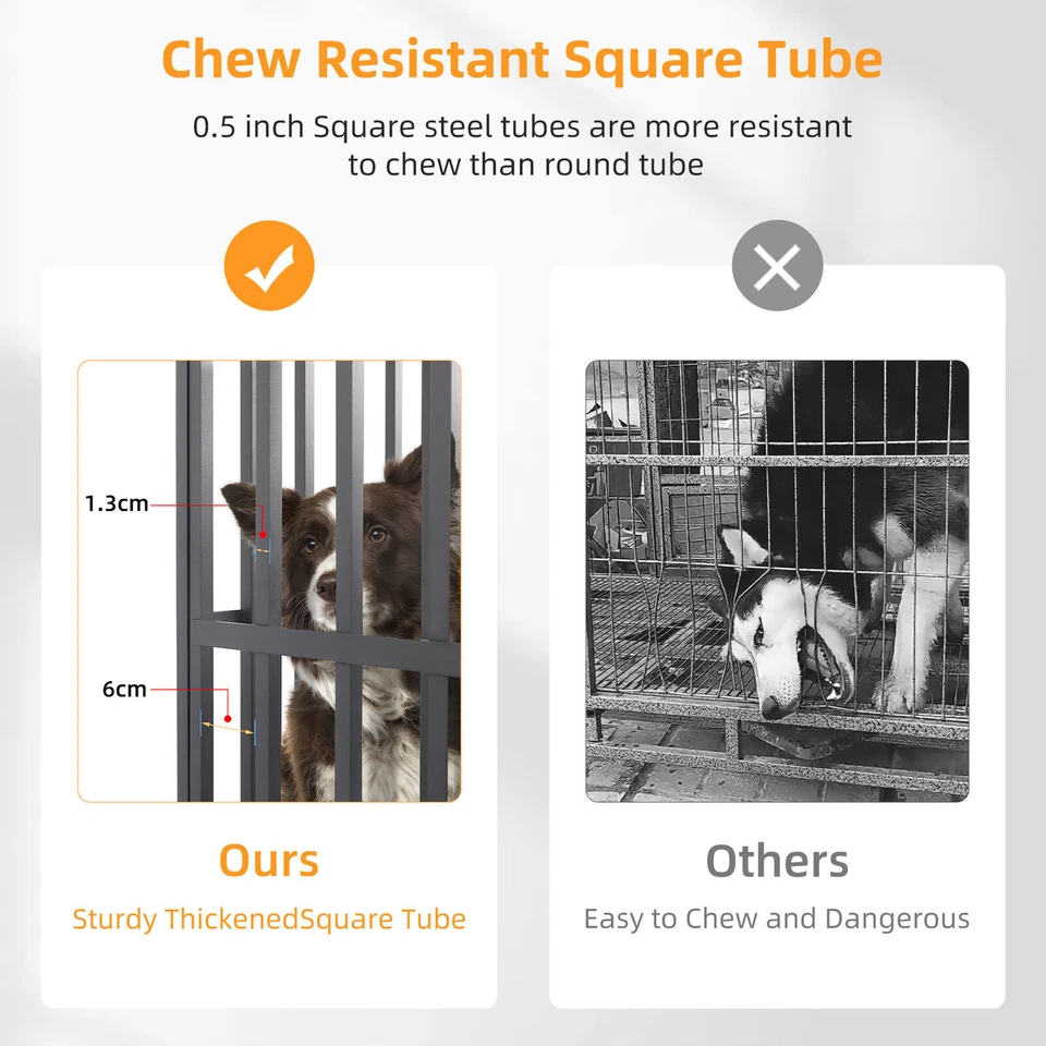 Hundebox Hundezwinger Stahl stabil Hundekäfig groß 1,2x1 M reißfest mit Rollen - Bild 4 von 4
