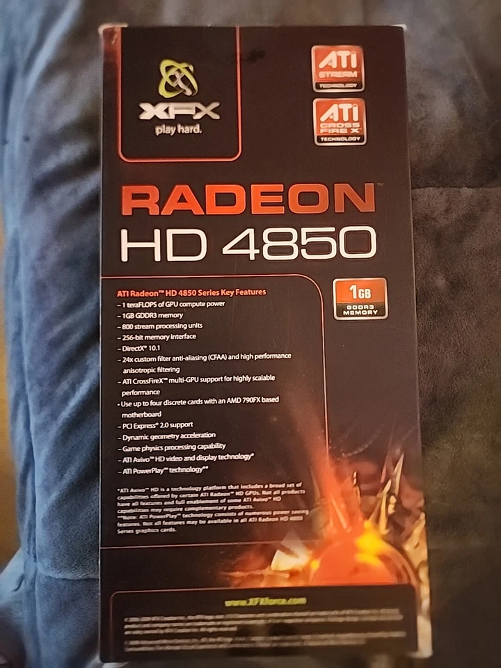 XFX ATI Radeon HD 4850 (HD485XZDFC) 1GB DDR3 SDRAM - BOX ONLY - - Image 3 of 3