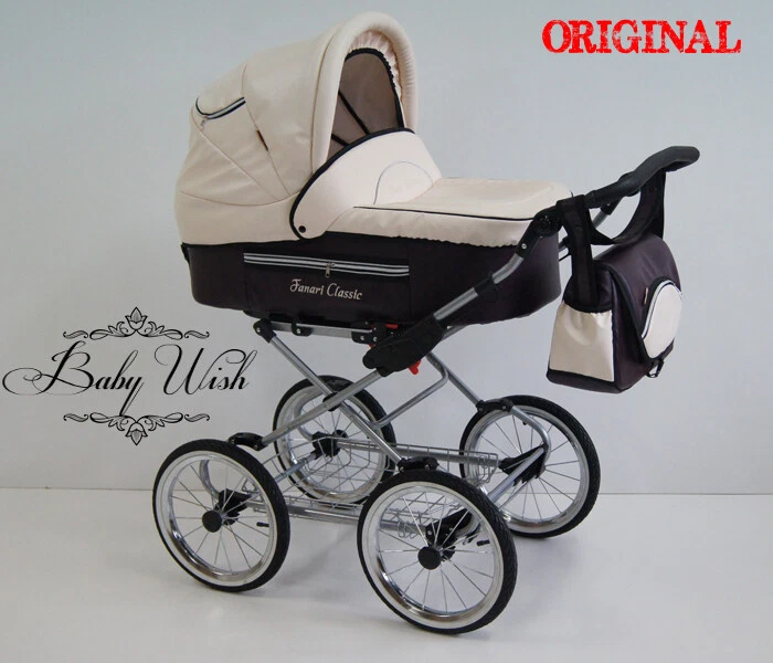 FANARI CLASSIC Pram Stroller Retro Baby Fashion 2in1 CARRYCOT + PUSHCHAIR