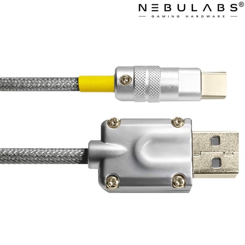 Custom PC Braided Coiled Aviator GX16 USB-C Mechanical Keyboard Gaming Cable Set - Picture 2 of 7