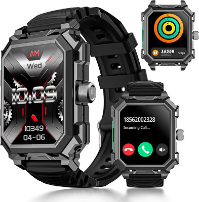 Smartwatch Herren mit Telefonfunktion Gym Sportuhr Armbanduhr Watch Uhr