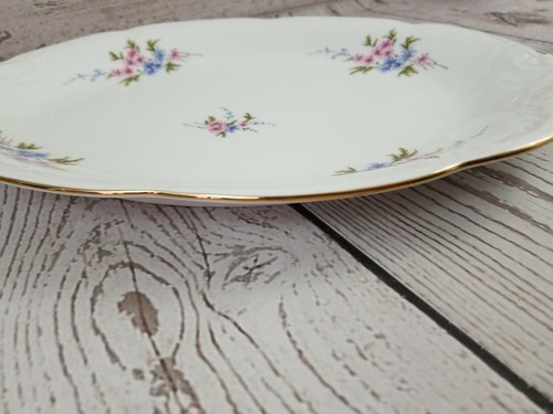 Wawel China Rose Garden Piatto Orlo Oro Made in Poland Vintage Ovale 13X9 - Foto 11 di 12