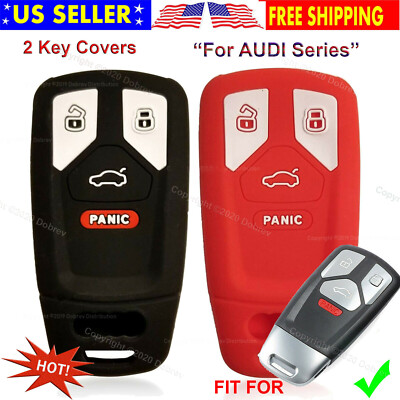 2Pcs Silicone Cover Holder Protector Remote Control Smart Car Case for Audi Key