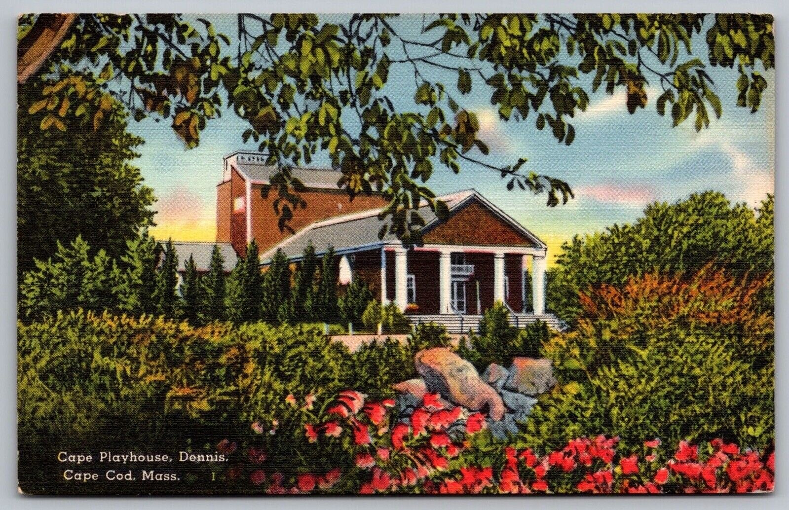 Cape Playhouse Dennis Cape Cod Massachusetts MA Linen Postcard PM