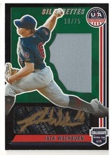 JACK WASHBURN  2022 PANINI  USA STARS &STRIPES  SIGNED SILHOUETTES CARD 18/75
