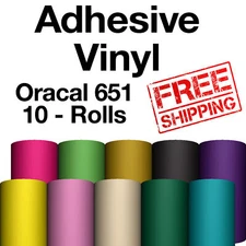 10 roll-12"x5' Oracal 651-shiny-Adhesive Backed Vinyl-Craft-Hobby-Sign Cutters