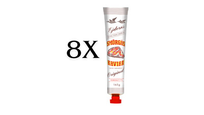 8pcs ofEjderns Smörgås Kaviar Orökt Original 165g   Authentic Swedish Unsmoked