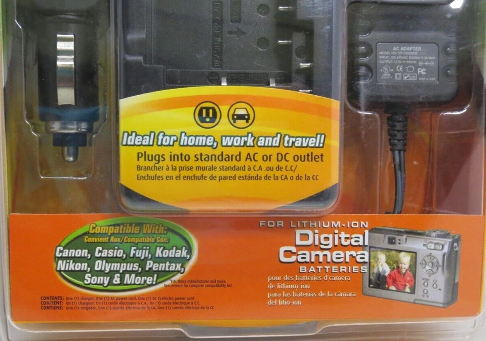 CARGADOR BATERÍA CÁMARA DIGITAL DURACELL PARA HOGAR, TRABAJO Y VIAJES - LOTE DE 2 Foto 3 de 4