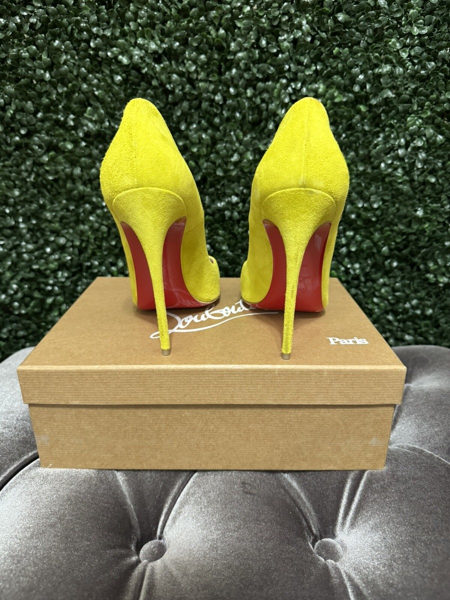 靴 Christian Louboutin LEMON YELLOW SUEDE Christian Louboutin So Kate Yellow Suede Size 40 | eBay