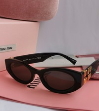 Miu Miu Glimpse Square Sunglasses SMU11W Black/Grey Lens 54 mm Authentic