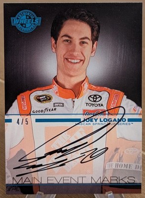 2011 Press Pass Wheels Main Event Marks On Card Auto Blue SSP 4/5 Joey Logano