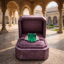 Natural Emerald Diamond Emerald Cut Wedding Ring 14K Solid White Gold 3.70 Ct 8
